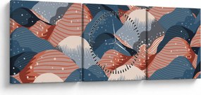 Tablou - Valuri japoneze (cu ceas) (90x30 cm)