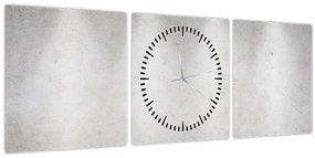 Tablou - Perete de beton cu lumini (cu ceas) (90x30 cm)