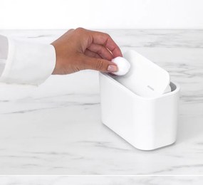 Cos de gunoi mini Brabantia MindSet 1005689, Acoperire minerala, Capac pivotant, Alb