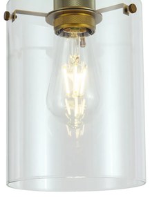 Lampă suspendată de design bronz cu sticlă transparentă - Domo