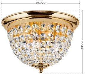 Plafoniera cristal Asfour design elegant lux PLAFOND D-35cm aurie