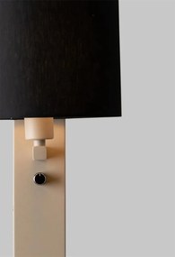 Aplica cu raft si reader LED, port USB si abajur textil negru Florence
