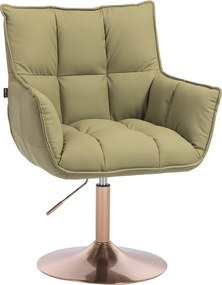 HR560N Scaun Khaki Piele Ecologica Premium Soft cu Bază Aurie