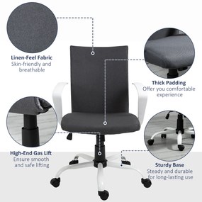 Vinsetto Scaun de Birou Ergonomic și Pivotant pentru Birou, Gri Închis | Aosom Romania