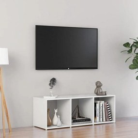 Comoda TV, alb extralucios, 107x35x37 cm, PAL 1, Alb foarte lucios, 107 x 35 x 37 cm