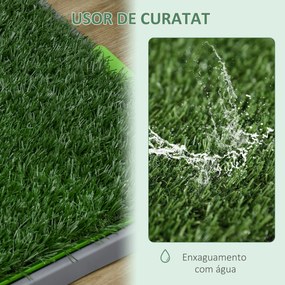 PawHut Toaletă pentru Câini cu Gazon Sintetic, Iarbă de Schimb și Tavă Inferioară pentru Interior și Exterior, 67x41x3.5 cm | Aosom Romania