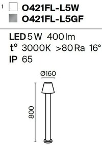 Stalp LED mic pentru iluminat exterior IP65 Harz grafit