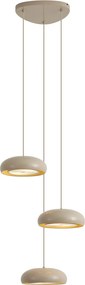 Lampă suspendată retro Taupe cu abajur metalic cu 6 lumini - Macaron
