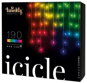Perdea LED RGB de Crăciun de exterior 190xLED 5 m IP44 Wi-Fi Twinkly TWI190STP-TEU