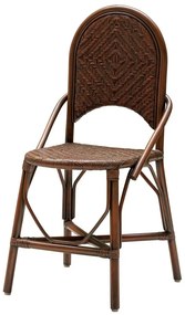 Scaun de dining portocaliu inchis din rattan, "Pigmento"