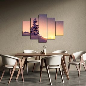 Tablou cu copac înzăpezit pe luncă (150x105 cm)