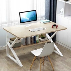 Birou SHAPE cu raft în decor stejar 100x60 cm