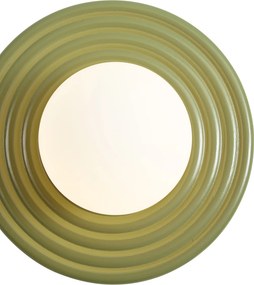 Lampă de perete retro verde cu opal rotund 20cm IP44 - Lila
