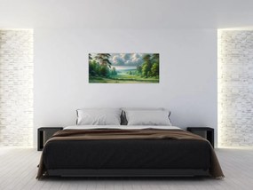 Tablou - Peisaj verde (120x50 cm)