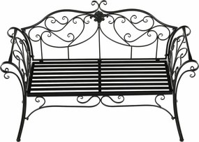 Banca gradina ETELIA, negru, metal, 131x49x89 cm