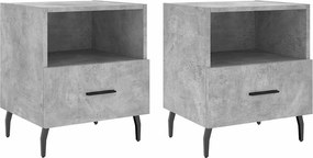 vidaXL Noptiere, 2 buc., gri beton, 40x35x47,5 cm, lemn compozit