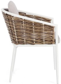 Scaun de grădină alb din metal Maribela – Bizzotto