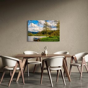 Tablou - Barcă pe lac (90x60 cm)