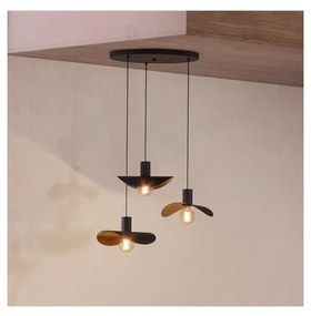 Lustră pe cablu Eglo 390395 SACEDA 3xE27/40W/230V negru/auriu