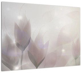 Tablou pe sticlă - Flori de crocus (70x50 cm)