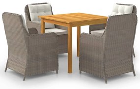 vidaXL Set mobilier de grădină, 5 piese, maro