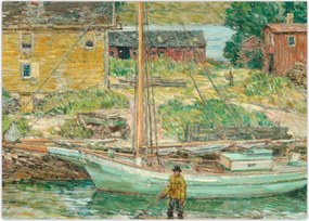 Tablou - Childe Hassam, Oyster Sloop, Cos Cob, reproducere (70x50 cm)