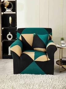 Husa Elastica Pentru Fotoliu  Canapea  Coltar - Verde Galben Negru