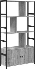 vidaXL Raft pentru cărți sonoma gri 80 x 30 x 155,5 cm Lemn compozit