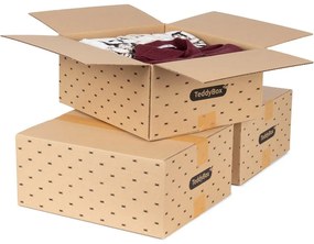 Set de 3 cutii de depozitare bej Compactor Teddy, 35 x 15 cm