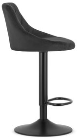 Scaun de bar negru VELVET KAST cu picior negru