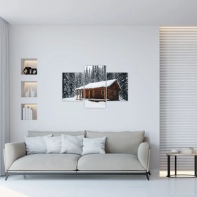 Tablou - Cabană acoperită de zăpadă (90x60 cm)