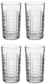 Set 4 pahare Edgar long, sticla premium, 7.1 x H 14.5 cm, 300 ml