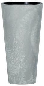 Ghiveci de flori TUBUS SLIM BETON EFFECT cuinserție 25 cm, gri, 25 cm