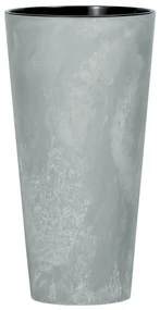 Ghiveci de flori TUBUS SLIM BETON EFFECT cuinserție 25 cm, gri, 25 cm