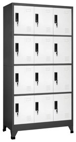 vidaXL Fișet, antracit și alb, 90x45x180 cm, oțel