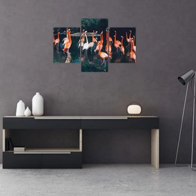 Tablou - turmă de flamingo (90x60 cm)