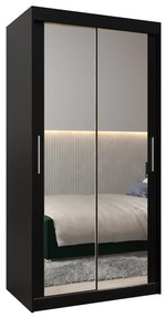 Dulap de haine 100 cm Toki 3 (negru mat + negru mat). 1065046