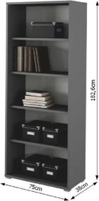 Dulap biblioraft, grafit, RIOMA NEW TYP 03