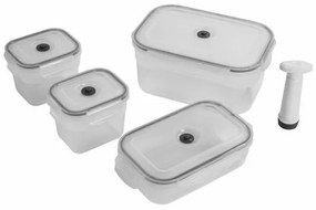 Set recipiente pentru alimente Compactor Fresh - 4 părți, transparent