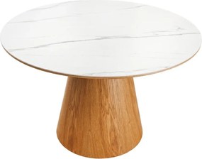 Masa rotunda, Ceramica Alba, Furnir Stejar, UNIQUE 120cm A-45143 VC