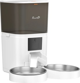 PawHut Distribuitor Automat Hrană Pisici 6L WiFi 2.4G, Control prin Aplicație cu Timer, 1-10 Mese pe Zi, Înregistrare 10s, 2 Boluri din Oțel Inoxidabil | Aosom Romania