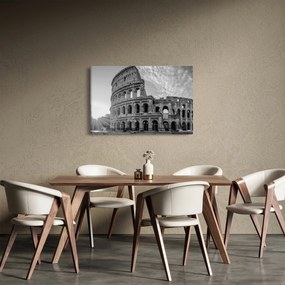 Tablou - Colosseum din Roma, alb-negru (90x60 cm)