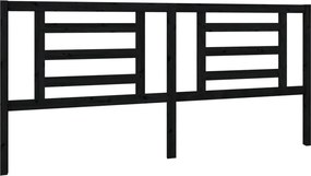 vidaXL Tăblie de pat, negru, 206x4x100 cm, lemn masiv de pin