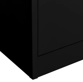 Dulap de birou, negru, 90x40x180 cm, otel 1, Negru, 1
