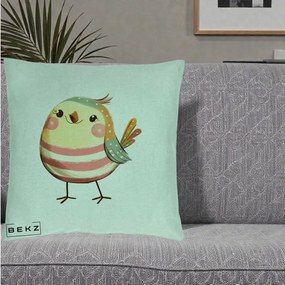 Perna Decorativa Pui Kawaii Pastel Dungat, 40x40 cm, Verde Menta, Husa Detasabila, Perna Inclusa, BEKZ®