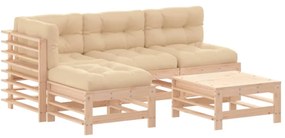 3186067 vidaXL Set mobilier de grădină cu perne, 5 piese, lemn masiv