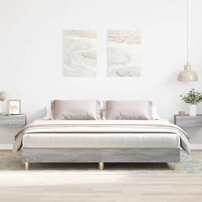 vidaXL Cadru de pat fără saltea Gri Sonoma 200x200 cm lemn prelucrat