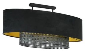 Lustră aplicată Duolla DOUBLE OVAL RATTAN 2xE27/15W/230V negru/ratan
