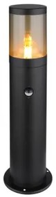 Mini stalp exterior cu senzor 1 bec E27 Xeloo 32015BSS Globo