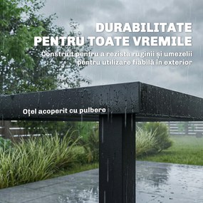Outsunny Set Mese de Exterior cu Scaune Stivuibile, Gri | Aosom Romania